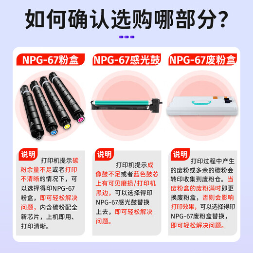 Deyin NPG-67 Le tambour photosensible convient au Canon C3020 Toner Cartridge Canon C3520 C3320L C3525 Drum Stand C3325 C3530 C3330 IMPRIMER IMPRIMIER IMAGINE IMAGNIER