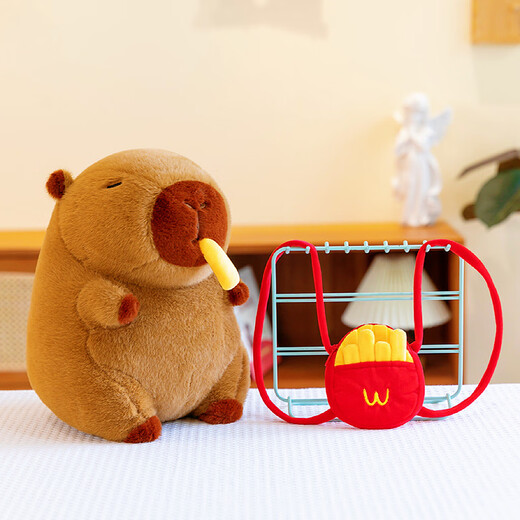 Beishangxing Kapibala Doll Capybara Doll Birthday Gift for Women Plush Toys Rag Doll Men Backpack Fries 33cm