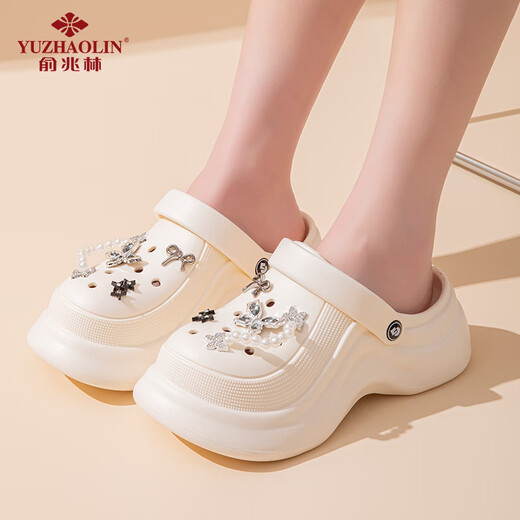 
Yu Zhaolin (YUZHAOLIN) hole shoes women's beach shoes fashion accessories thick-soled heightened sandals for outdoor wear YE699 white 37/38