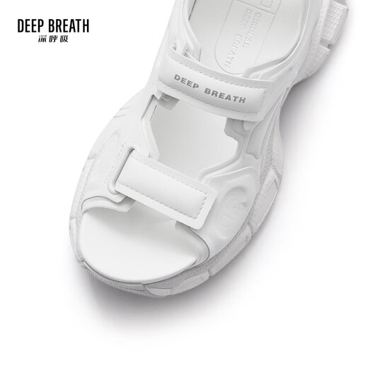 DEEP BREATH深呼吸女鞋休闲魔术贴厚底凉鞋女AX14110 白 34