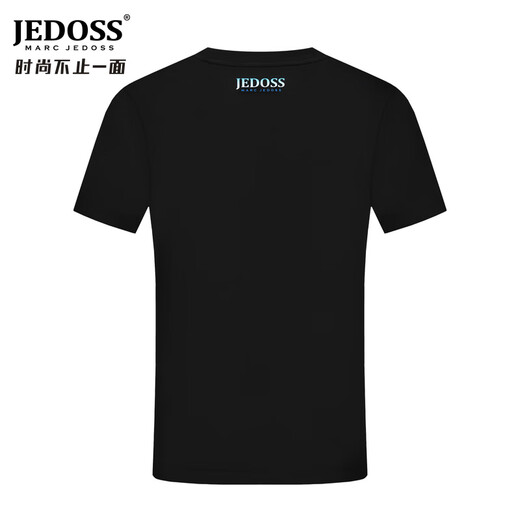 马克爵迪斯（Marc jedoss）男装2025春季新款立体渐变蝴蝶胶印短袖T恤698 黑色 L