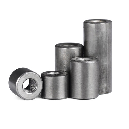 Jinggong (JINGGONG) iron extended nut cylindrical nut casing connection welding nut column screw joint m4m5m6m8m10m12L M4*7*10 (50 pieces)