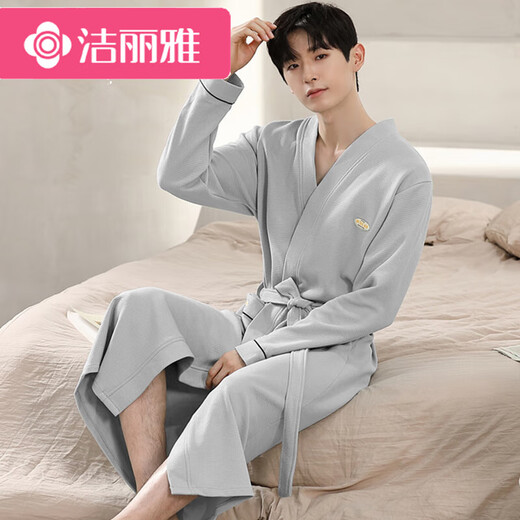 Jeriya Waffle Basphobe Spring y Autumn Cotton Pure Cotton Media Longitud Medicina 2025 Nuevo baño integrado de absorción de agua LJ16822 M Tamaño [peso 100-120Jin [Jin iguala 0.5 kg]]]