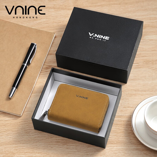 Ninth City Card Pack Men's Multi-Card Certificate Pack Driver's License Organ-style Business Retro Wallet Gift Box Packaging Brown