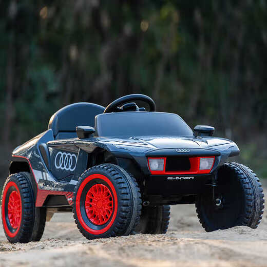 Xingchenhao Audi Children's Elektroauto Offroad Auto Allradbaby Fernbedienung Auto Baby Spielzeugwagen Jungen und Mädchen können in Menschen sitzen Audi e tron Sky Cloud Grey