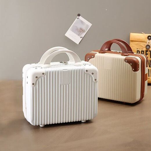 Feiyuega mini suitcase 14-inch makeup box gift souvenir box suitcase storage box travel suitcase white lock 14-inch