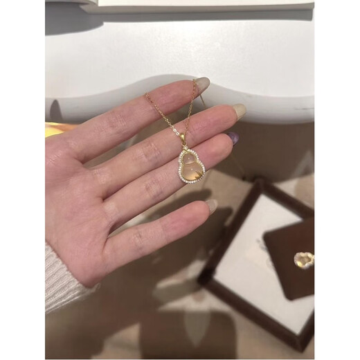 QUAMER Old Phoenix Gold Store New Chinese Style National Style Fulu Gourd Necklace Women's Sterling Silver 925 Light Luxury Niche Goddess Festival Gold Color