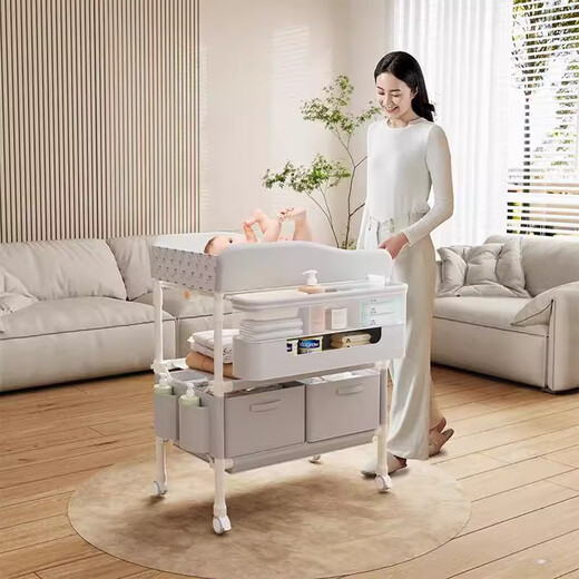 DEARVADER diaper table baby care table portable multi-functional foldable bathing baby bed diaper changing touch table basic toy model - light gray