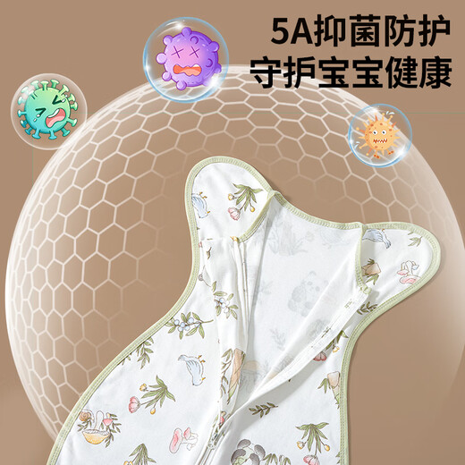南极人（Nanjiren）新生婴儿防惊跳睡袋纯棉宝宝襁褓包巾儿童投降式防踢被四季款 S码