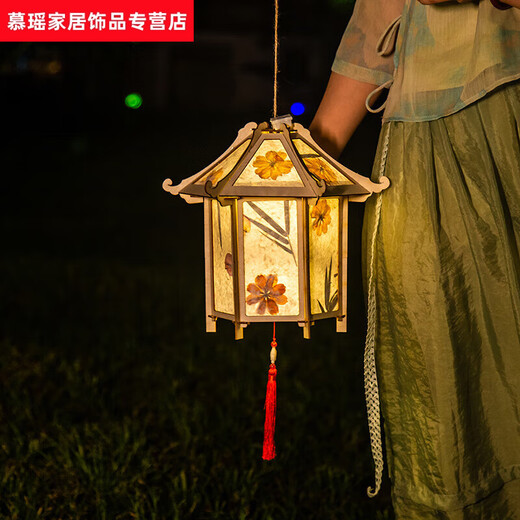 Materials for making lanterns, Lantern Festival DIY material bag, homemade luminous lantern, SN6224, hexagonal-flower and grass lamp, material bag