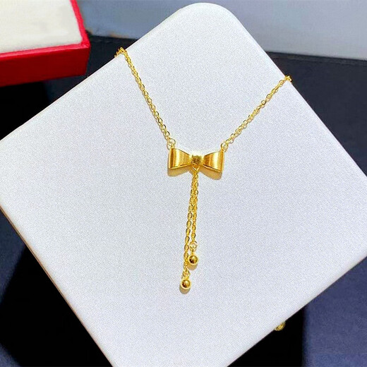 Yangyan butterfly double tassel necklace for women, sterling silver gold-plated bow pendant, clavicle chain, sweet girl gift to best friend trendy butterfly double tassel necklace