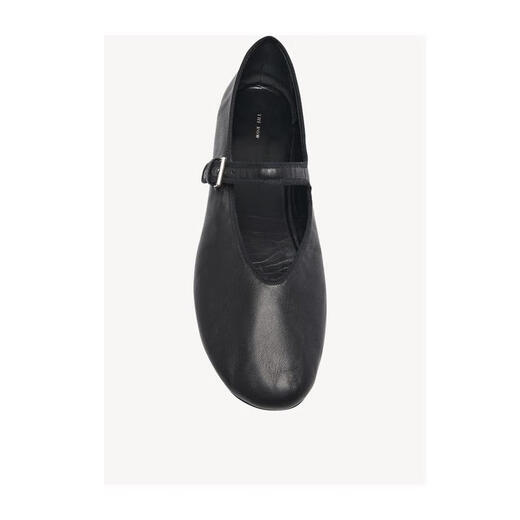 Les chaussures et bottes de luxe en rang pour les femmes Boheme MJ Buckle Flat Shoes F1396N60-BLK 24 HOT VENTE NOIR 36