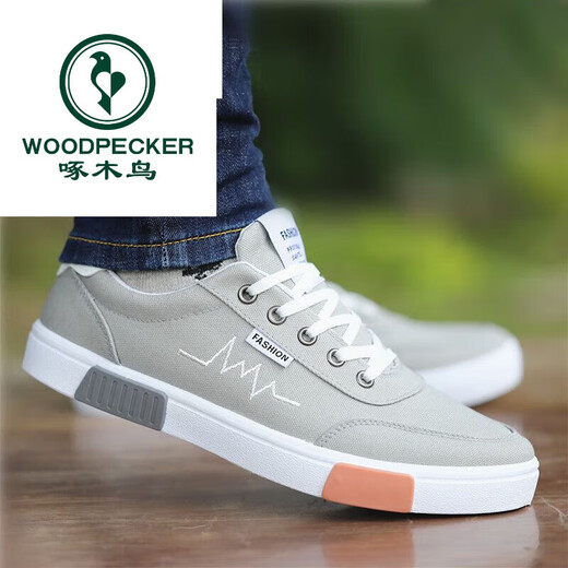 Woodpecker Old Pékin Chaussures en tissu pour hommes en automne chaussures de toile respirante usure et polyvalente semelle douce et confortable Chaussures à tendance décontractée pour hommes 6636 Gray 39 245