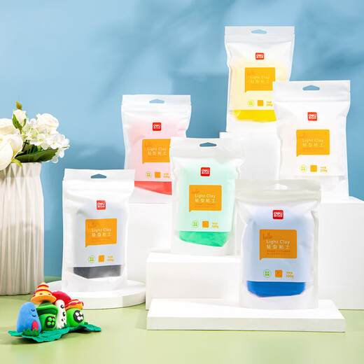 
Deli large package ultralight clay children's toys infants and toddlers beach color mud plasticine soft clay boys and girls DIY handmade 100g yellow 67841