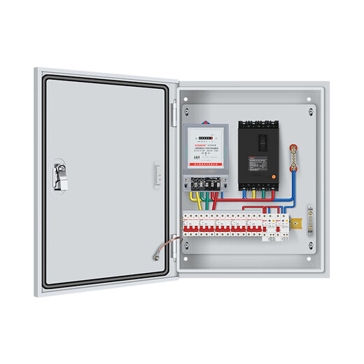 G CDQCN three-phase electric meter box complete set of distribution box surface-mounted outdoor power waterproof box 380v household electric box finished power cabinet Chint meter configuration 1 light white in stock