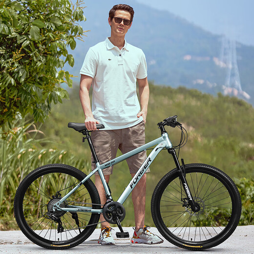 Für immer (für immer) Kinderbike Mountainbike erwachsene Männer und Studentinnen Geschwindigkeitsscheibenbremsgrau Spoke Räder 26 Zoll 24 Geschwindigkeit