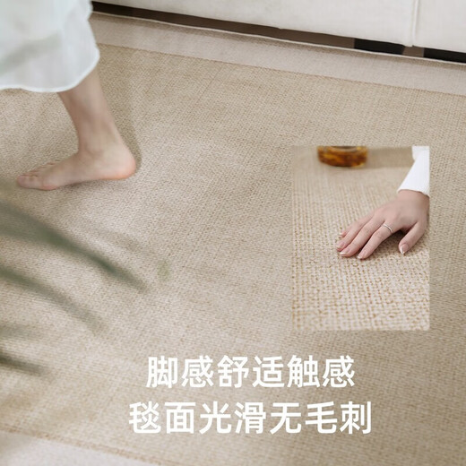 极有梦客厅地毯2025新款夏季轻奢感冰丝凉席榻榻米地垫房间免洗可擦 宜沐-15780 140*200cm【双面防滑】