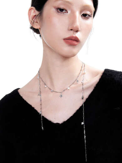 Chihuan Fu U Creature Wild original sterling silver necklace cross versatile stacking king sweater chain sterling silver pearl pendant necklace