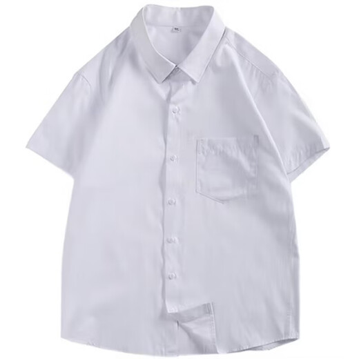 摘星少年DK制服全套夏季白衬衫男女学生学院风jk短袖衬衣宽松大码班服套装 白色短袖衬衫+西裤 送同款领带 XL