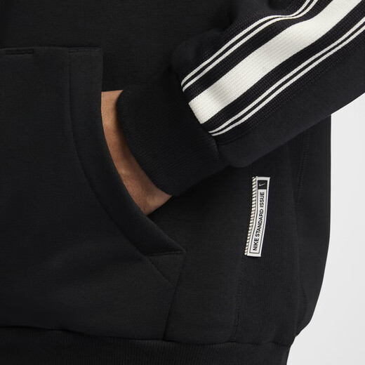 Nike-Paar Sweatshirt Herren und Frauen Herbst und Winter Lauftraining Sportswear Kapuzeplüsch Plüsch verdickter warmer Pullover HJ3882-010 Schwarzes Innenfutter m
