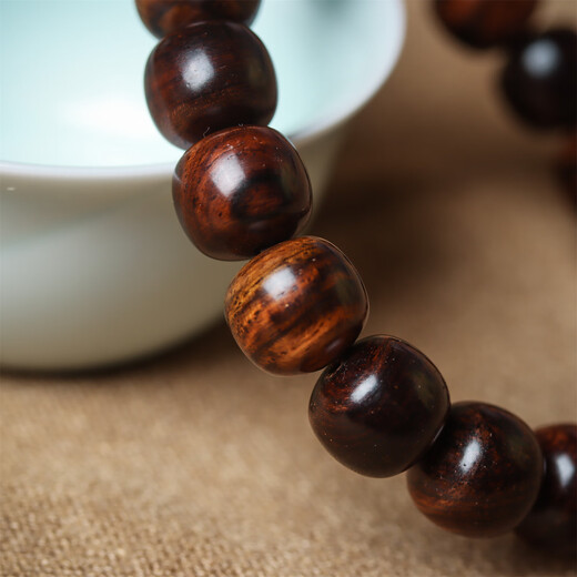 仙作美精选正宗海南黄花梨源头好货1.2cm情侣佛珠手串紫油梨老料