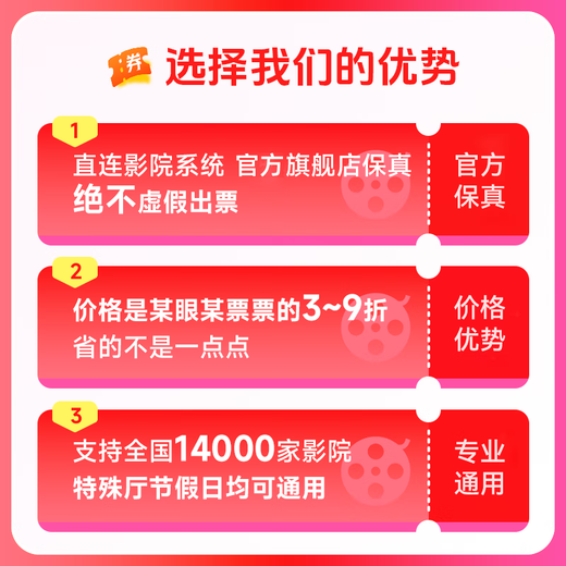 Yingdiandian movie ticket online ticket redemption coupon, no threshold discount, group purchase available nationwide, online seat selection, 50 yuan refundable if not used, limited to 1 redemption