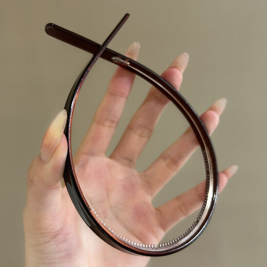 Dai Shilin DSL headband light luxury women's model 2025 new toothed anti-slip headband pressure hairpin hair bundle hair accessories hair travel dark coffee