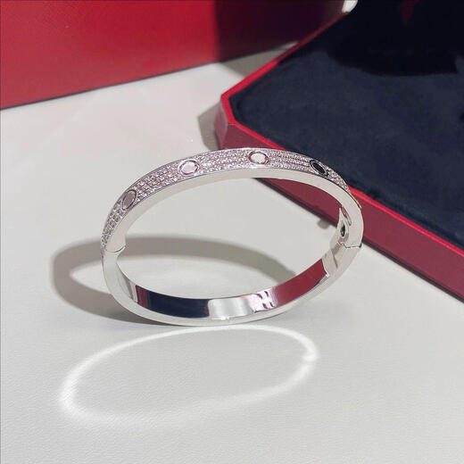 Yage 18K rose gold baby's breath bracelet for women counter version AU750 color gold full diamond bracelet real gold moissanite does not fade real gold electroplating 18k rose gold - size 16 wide version