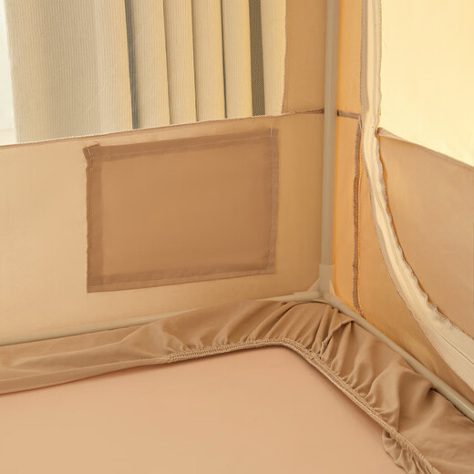 Wenwen 2025 new blackout anti-fall mosquito net for home bedroom cartoon tent bed curtain integrated baby to prevent falling out of bed