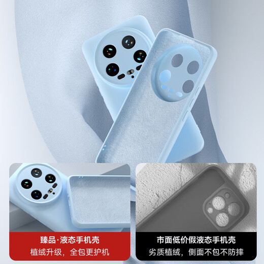 Shangsu Su geeignet für Xiaomi 14ultra Mobiltelefon Fall Xiaomi 14ultra Schutzhülle Zhenpin Flüssiges Silikon-Softschalen-Objektiv Vollaufbindungs Anti-Fall-Frauen-Männer mi einfacher Schale Carbon Gray