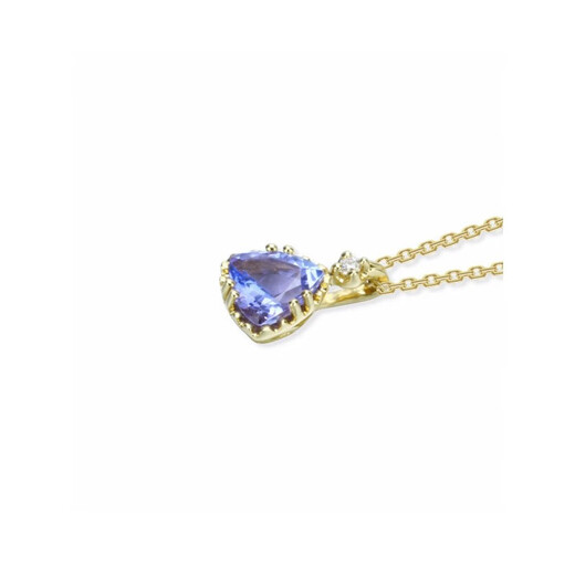 Fat Donglai Tanzanite Pendant Japanese K Gold Plated 925 Silver Single Diamond Women's Niche Gift Chinese Valentine's Day Gift K Gold Tanzanite Necklace