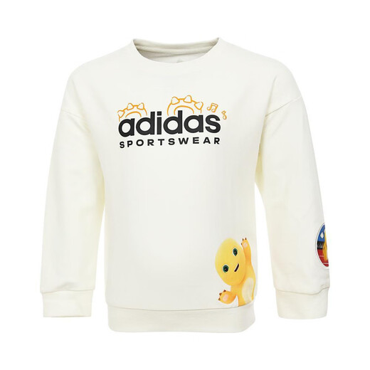 阿迪达斯 （adidas）女小童LK NL KN CREW针织无帽卫衣 JF1369 均码 104cm