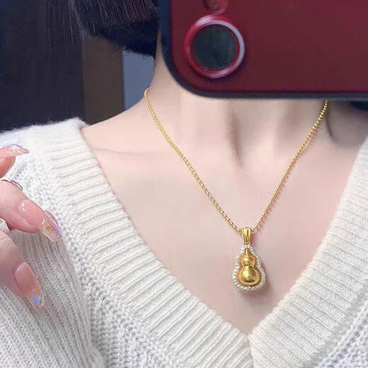 Chi Pan Gold Rose Necklace 520 New Full Gold Pendant 18k Color Gold Clavicle Chain for Girlfriend Romantic Rose Necklace
