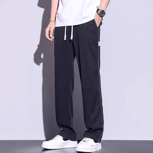 啄木鸟天丝牛仔裤男士春夏季薄款宽松凉感冰丝直筒裤运动休闲高端长裤子 1048浅蓝色 XL /125-155斤