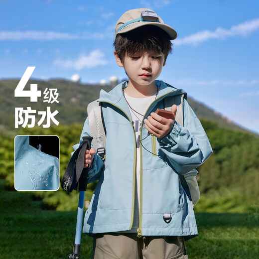 Zuoxi Boys Spring Jacket Child's Child's Charge Suit Spring and Automn Style 2025 Nouveau garçon décontracté Top Trend Blue 140
