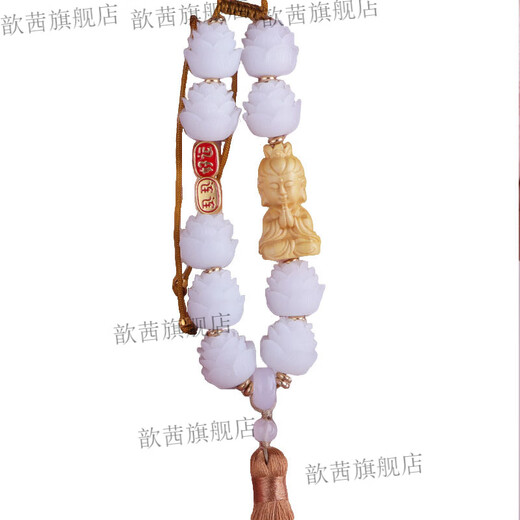 Chuangjingyixuan car pendant car pendant high-end rearview mirror good charm lotus lotus baby Buddha bodhi lotus decoration ladies pendant good luck lotus golden little Buddha with good meaning