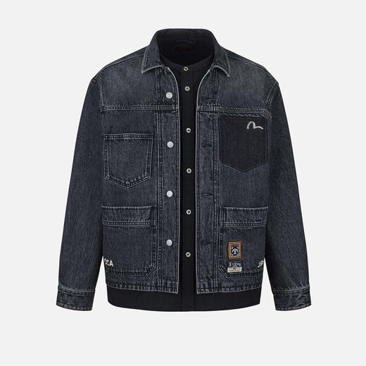 EVISU NUEVA SRAVER 2025 Big M Big M Wawe de mezclilla impresa 2eshtm5dj1048rxdn denim negro l