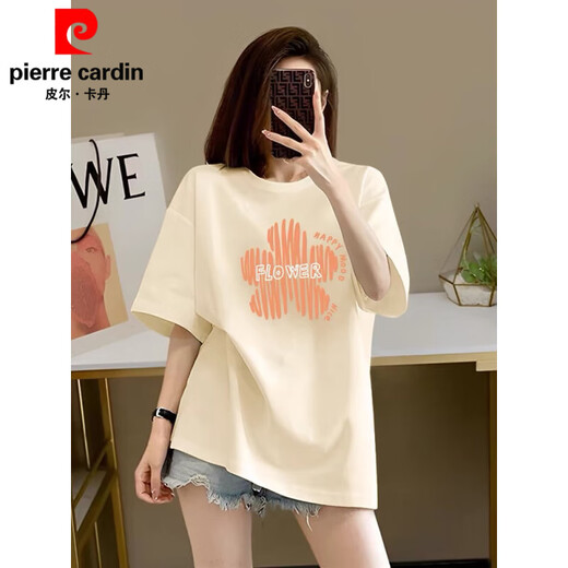 Pier Cardan Version coréenne de Fat M Girl Pure. T-shirt à manches courtes en coton pour les femmes 2025 Nouveau émoi de grande taille Slim Bish à manche pour femmes 1047 # bleu marine L [120-135jin [Jin est égal à 0,5 kg]]]