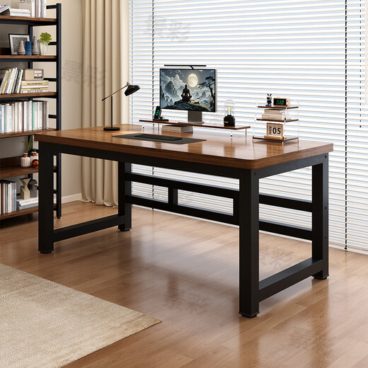 Jingcai computer desk desktop desk study table home office desk thickened e-sports table JZ29 cherry wood color 1.4 meters