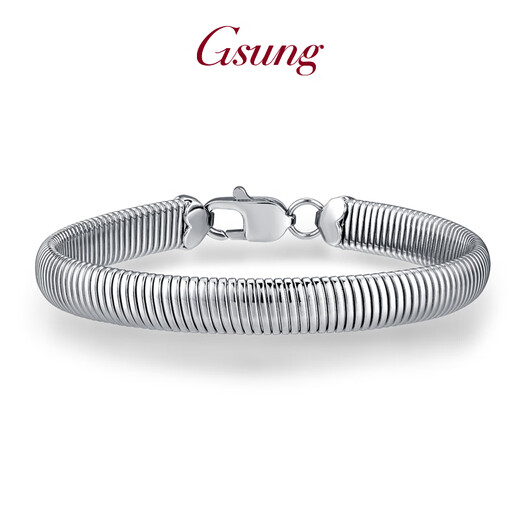 GsunG platinum bracelet PT950 men's pure platinum snake bone chain, personalized retro domineering hollow flat snake chain, can be customized and supports customization of different lengths and weights.