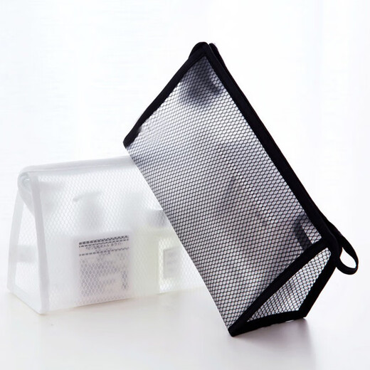 EEKIKS business trip toiletries, men and women, large capacity simple portable makeup bag, transparent waterproof storage bag, black