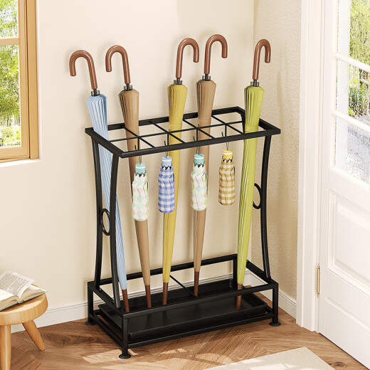 Solno Umbrella Rack Storage Shelf Home Hotel Lobby Commercial Umbrella Hanging Umbrella Storage Shelf Umbrella Bucket Door Hanging Umbrella Rack Black Garnish 9201-18 Holes 10 Hooks