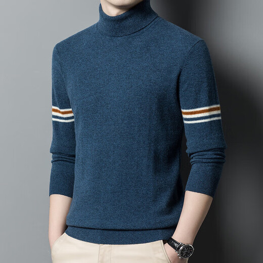 
NOSSKISS luxury high-end brand pure sweater men's winter warmth and thickened double-turn turtleneck sweater knitted base shirt Black 4XL 190