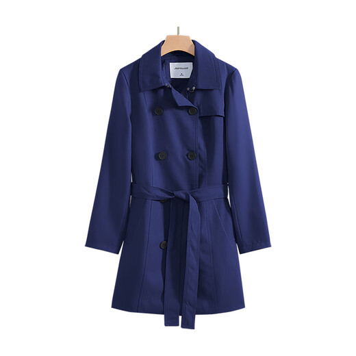 Jüdische Frauenkleidung 2025 Frühling Neues Stil kleines Temperament Doppelreihe mit mittlerer Länge Windbrecher Jacke für Frauen SP Purple 8300 L 165/88a