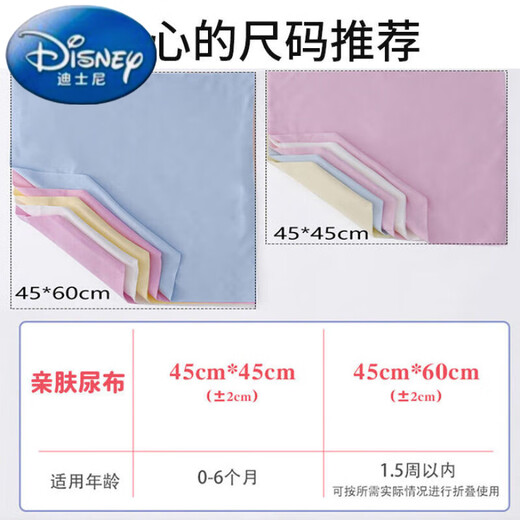 迪士尼新生儿尿布婴儿介子可水洗宝宝戒子小孩尿片重复使用透气四季可用 [(蓝色+白色)]*20条[送2条 1片装 宽45*长60厘米(柔软亲肤)