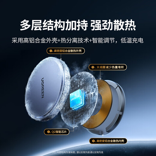 La certificación Green Lian Qi2 es adecuada para Apple Wireless Charger Magsafe Magnetic Fast Carga de 15 W Mobile Mobile Desktop Dock iPhone16/15/14/13/12Promax/Mini Auriculares