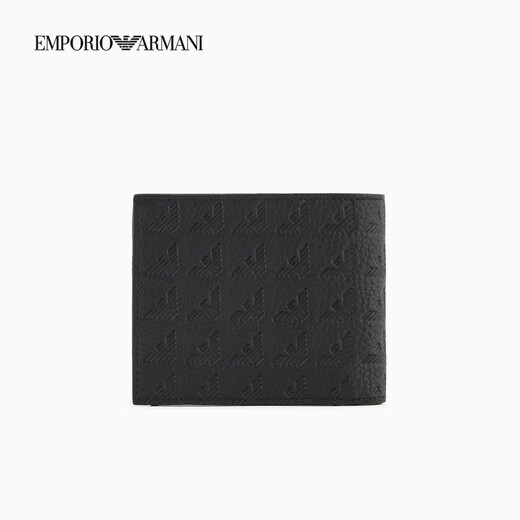 Emporio Armani/Armani buque insignia oficial [regalo] nueva billetera de mano de cuero de vaca para hombres 2025 principios de otoño UC001-Black todo tamaño