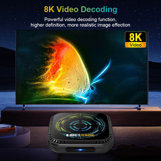 AIRWORLD新款HK1 H8X机顶盒八核全志H728外贸电视盒子安卓14内置风扇千兆 4GB 64GB+蓝牙遥控器 国内版本