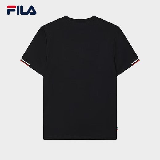 FILA official men's knitted short-sleeved shirt 2025 summer new fashion casual simple basic round neck T-shirt Legend Blue-NV M 170/92A/M