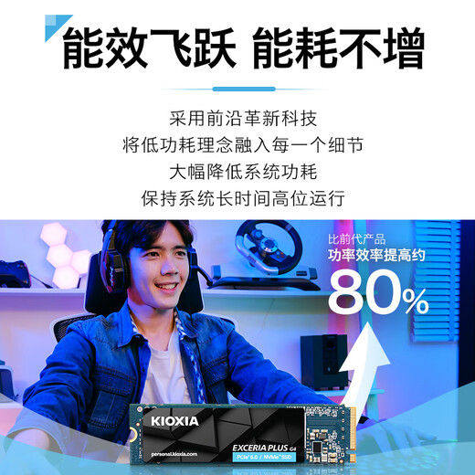 铠侠（Kioxia）1TB SSD固态硬盘 NVMe M.2接口 EXCERIA PLUS G4 VD10 系列（PCIE5.0*4 读速10000MB/s)